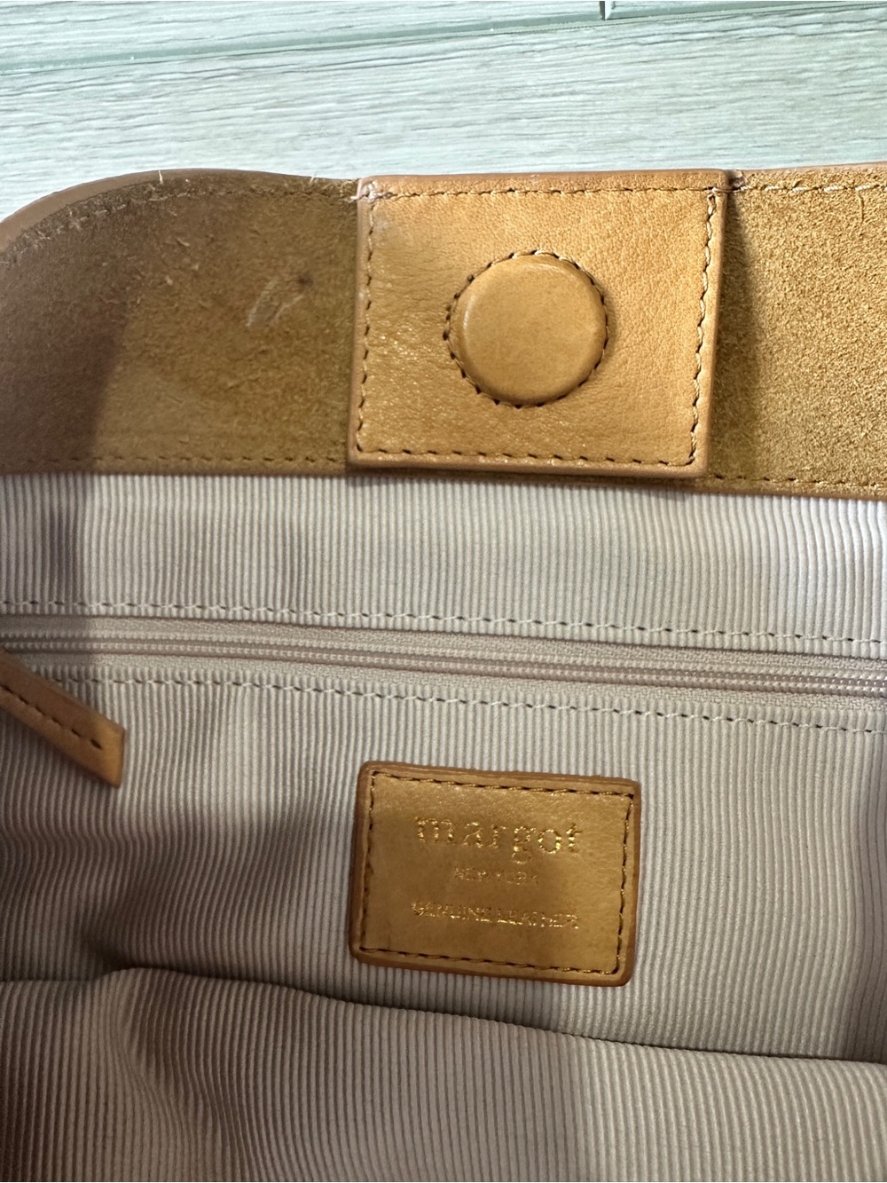 margot Suede Shoulder Bag in Cognac Brown - Picture 4 of 5